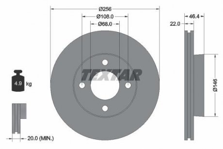 Гальмівний диск TEXTAR 92026000