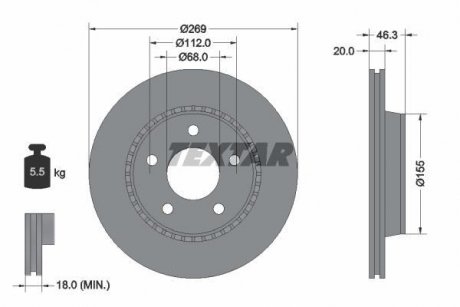 Гальмівний диск TEXTAR 92037100 (фото 1)