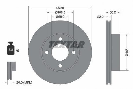 Гальмівний диск TEXTAR 92054200
