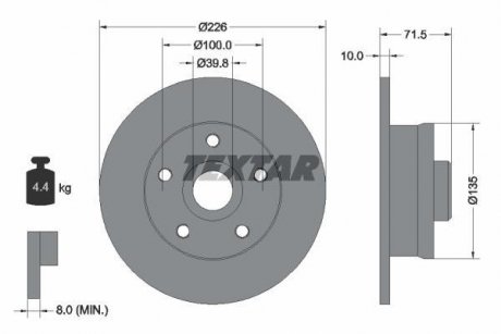 Гальмівний диск TEXTAR 92057200 (фото 1)