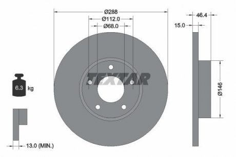 Гальмівний диск TEXTAR 92057403