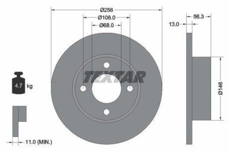 Гальмівний диск TEXTAR 92057800