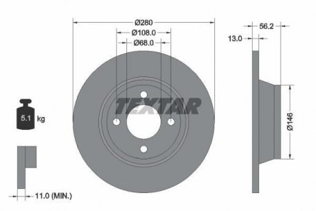 Гальмівний диск TEXTAR 92060400