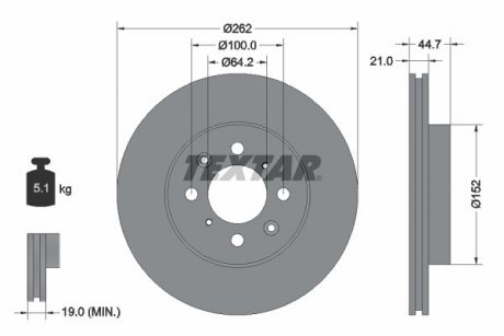 Тормозной диск TEXTAR 92060903