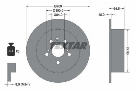 Гальмівний диск TEXTAR 92070800 (фото 1)