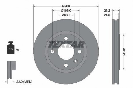 Гальмівний диск TEXTAR 92078603