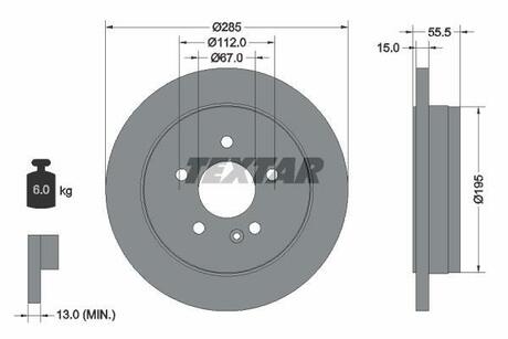 Гальмівний диск PRO TEXTAR 92090003 (фото 1)