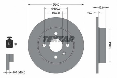 Гальмівний диск TEXTAR 92092003