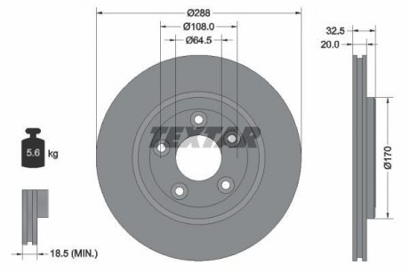 Гальмівний диск TEXTAR 92099100