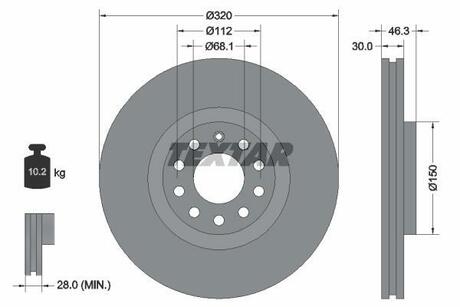 Тормозной диск TEXTAR 92106705 (фото 1)