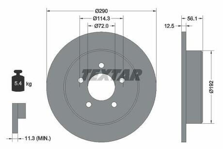 Гальмівний диск TEXTAR 92108400 (фото 1)