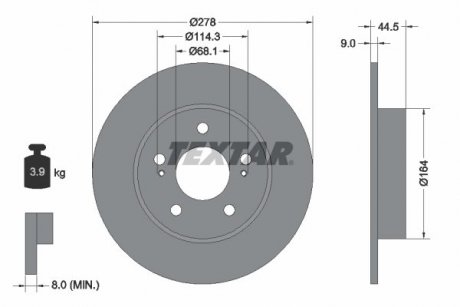 Гальмівний диск TEXTAR 92113103 (фото 1)