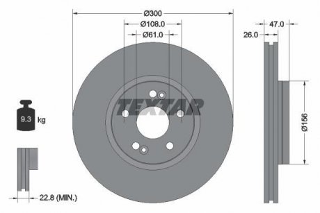 Гальмівний диск TEXTAR 92119003