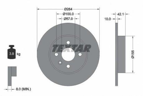 Гальмівний диск TEXTAR 92124703 (фото 1)