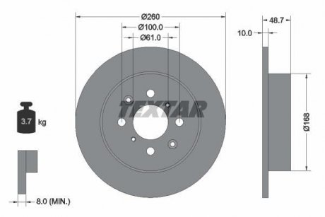 Гальмівний диск TEXTAR 92125300 (фото 1)