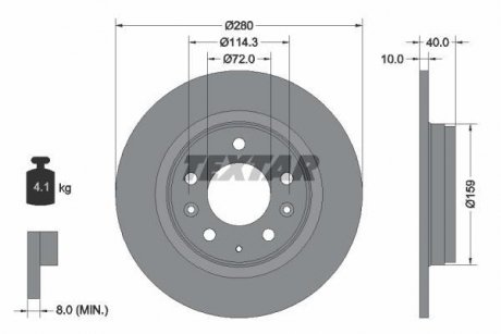 Тормозной диск TEXTAR 92125603 (фото 1)