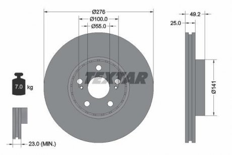 Гальмівний диск TEXTAR 92126403 (фото 1)