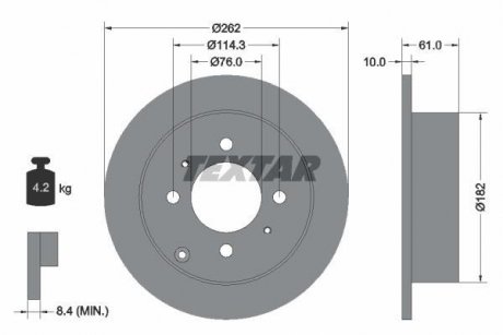 Гальмівний диск TEXTAR 92130900 (фото 1)