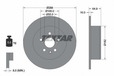 Гальмівний диск TEXTAR 92135903 (фото 1)