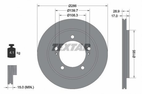 Гальмівний диск TEXTAR 92136800