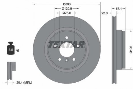 Гальмівний диск TEXTAR 92137905 (фото 1)