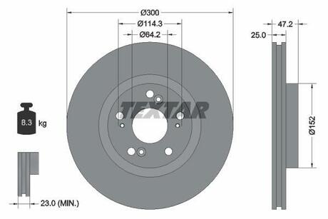 Тормозной диск TEXTAR 92140903 (фото 1)