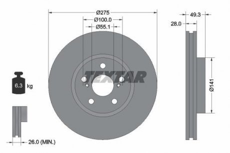 Гальмівний диск TEXTAR 92142003 (фото 1)