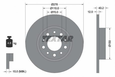 Гальмівний диск TEXTAR 92145203 (фото 1)