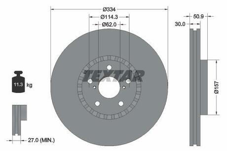 Тормозной диск пер. пр. Lexus GS 05- TEXTAR 92147903