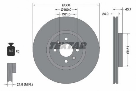 Гальмівний диск TEXTAR 92149503 (фото 1)