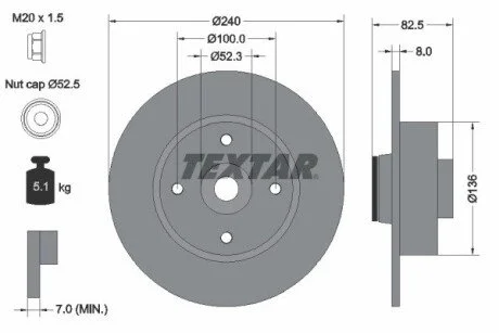 Гальмівний диск TEXTAR 92154400