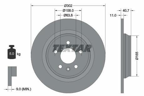 Гальмівний диск TEXTAR 92162900