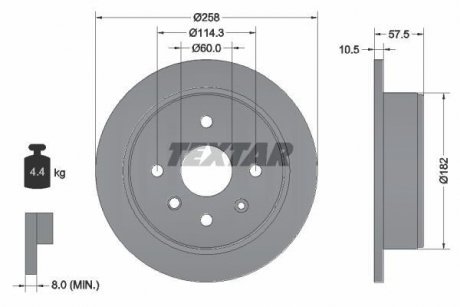 Гальмівний диск TEXTAR 92163000 (фото 1)
