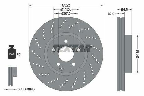 Тормозной диск TEXTAR 92163403