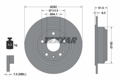 Гальмівний диск TEXTAR 92165803 (фото 1)