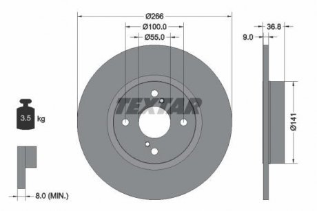 Гальмівний диск TEXTAR 92169203 (фото 1)