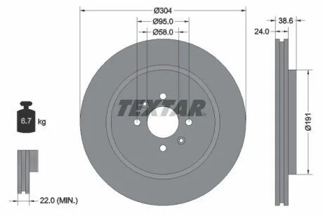 Гальмівний диск TEXTAR 92170203