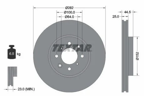 Гальмівний диск TEXTAR 92170703