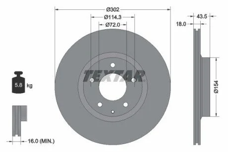 Гальмівний диск TEXTAR 92174503