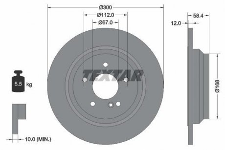 Гальмівний диск TEXTAR 92176503 (фото 1)