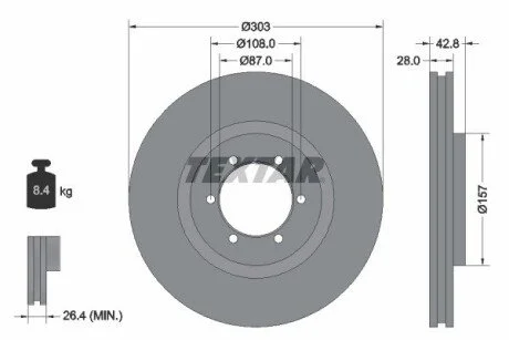 Гальмівний диск TEXTAR 92180003