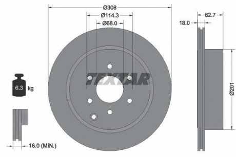 Гальмівний диск TEXTAR 92181603 (фото 1)