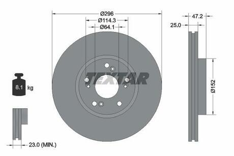 Гальмівний диск TEXTAR 92195000 (фото 1)
