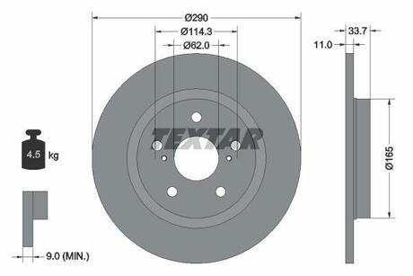 Тормозной диск TEXTAR 92195200 (фото 1)