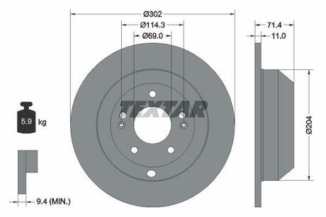 Гальмівний диск TEXTAR 92223403 (фото 1)