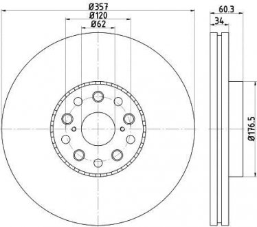 Гальмівний диск TEXTAR 92224303 (фото 1)