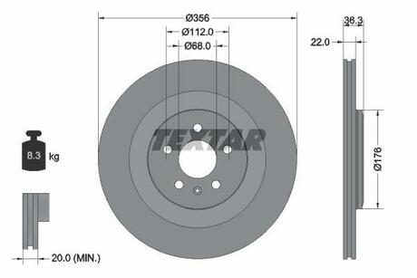 Гальмівний диск TEXTAR 92241803 (фото 1)