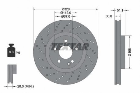 Гальмівний диск TEXTAR 92262105 (фото 1)