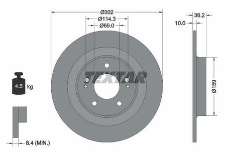 Тормозной диск TEXTAR 92267403 (фото 1)
