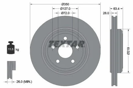 Тормозной диск TEXTAR 92282003